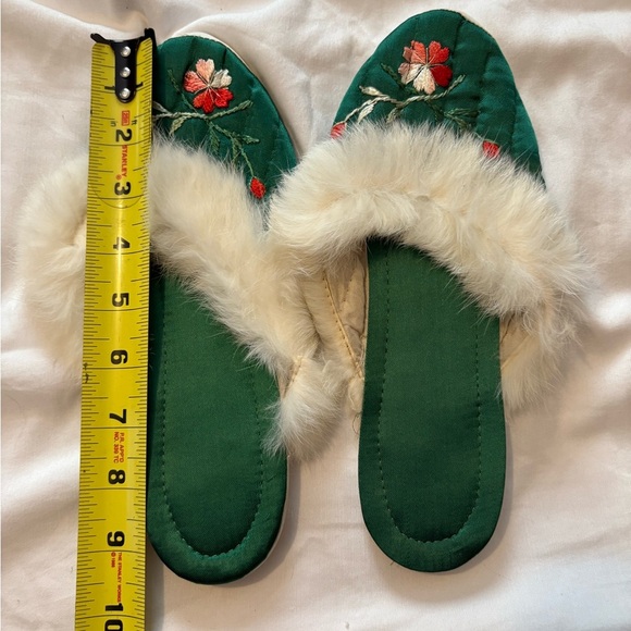 Vtg 1950s Traditional Korean Women's M 8-10 Hanbok 4 Piece Green Embroidered - Picture 9 of 16